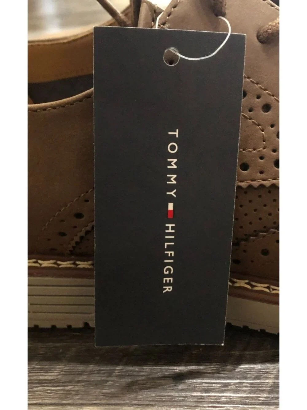 Tommy Hilfiger Hinede Wingtip Derby Shoes Mens Size 8 Brown New with Tags